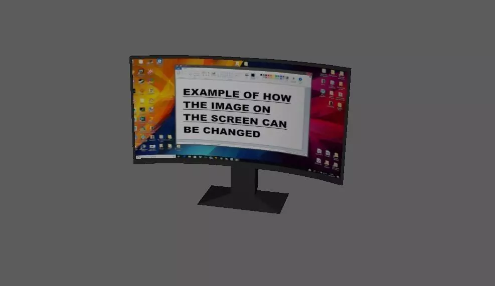 Low Poly Curved Monitor Free low-poly 3D model_0