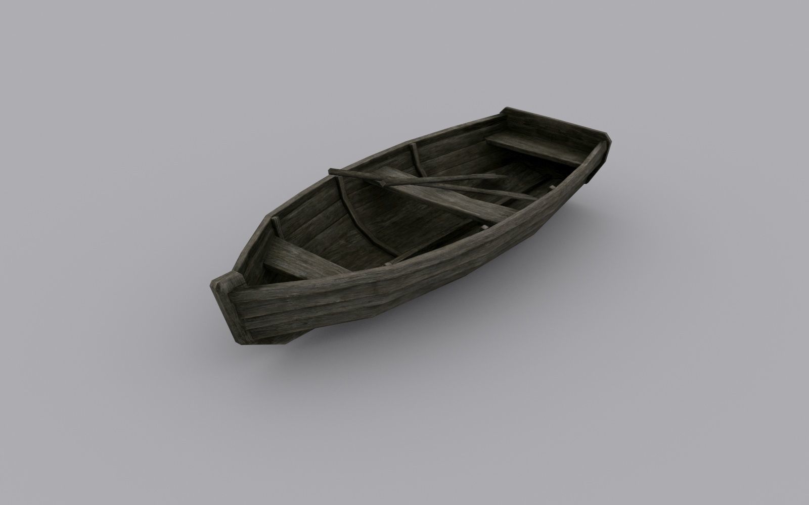 Low-poly Wooden Boat Low-poly 3D model_3