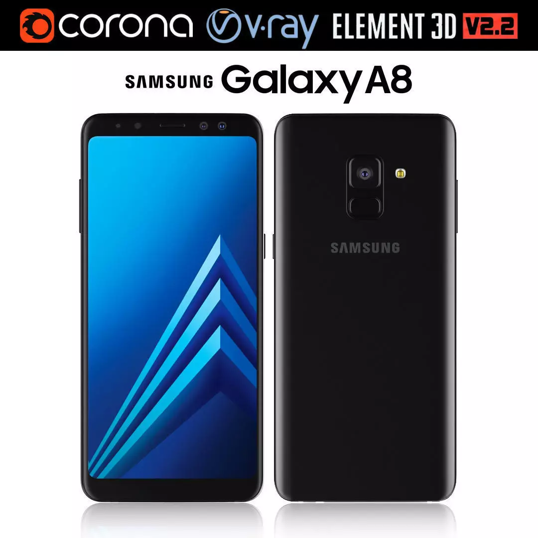 Samsung Galaxy A8 Black 3D model_0