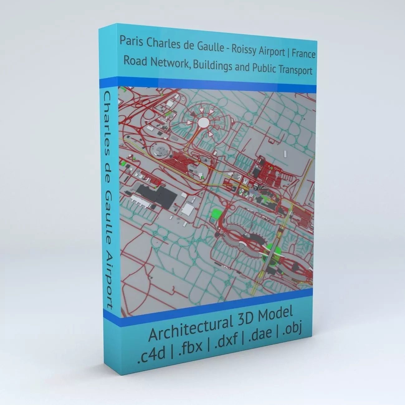 Paris Charles De Gaulle CDG Roissy Airport Roads Buildings PT 3D model_0