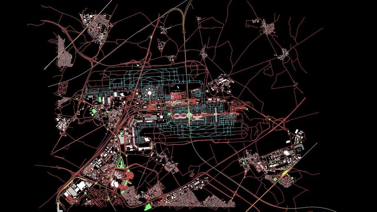 Paris Charles De Gaulle CDG Roissy Airport Roads Buildings PT 3D model_7