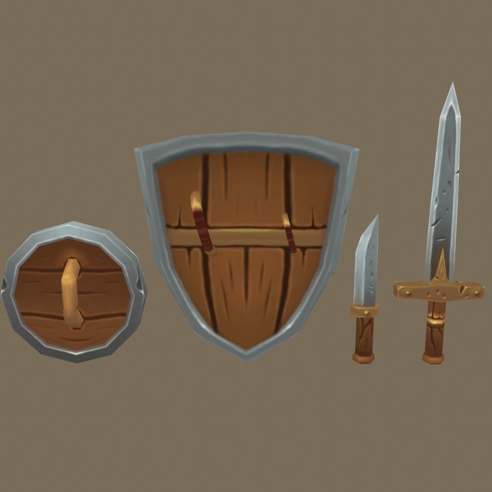 Meele Weapons Low-poly 3D model_3