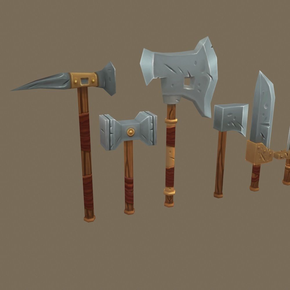 Meele Weapons Low-poly 3D model_2