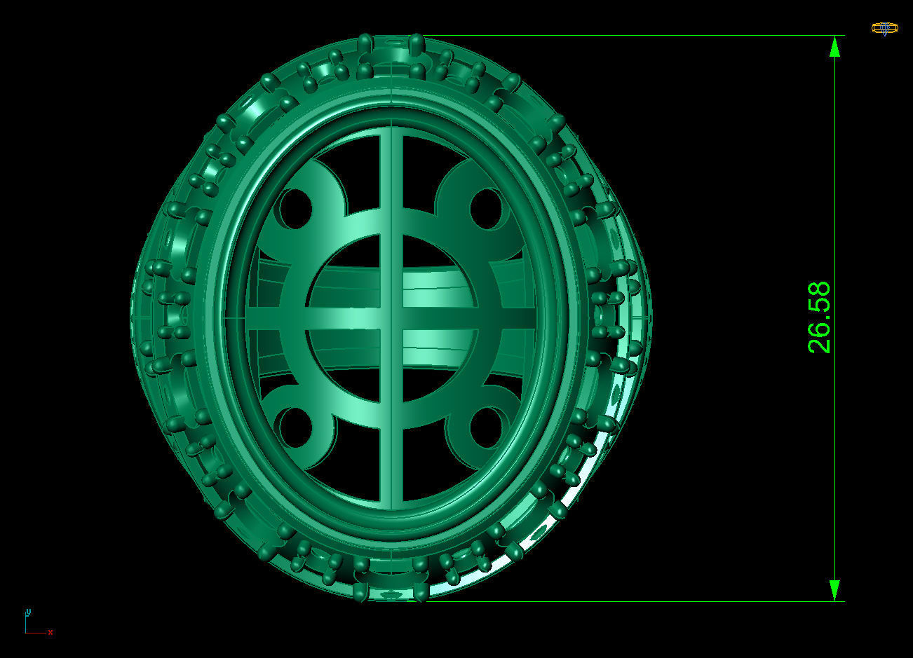 RED OVAL CABOCHON WOMAN RING  3D print model_9