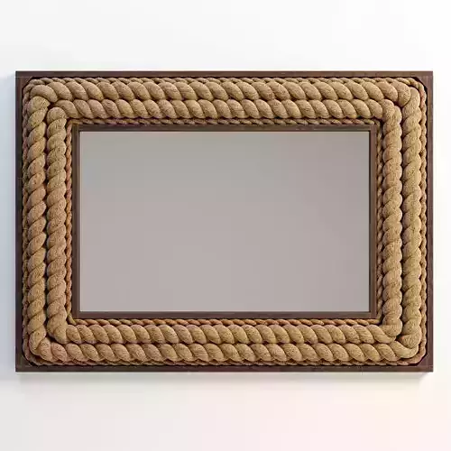 Pottery Barn Rectangular Jute Mirror 3D model