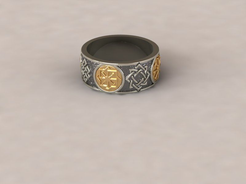 Runes celtic wedding ring 3D print model_1
