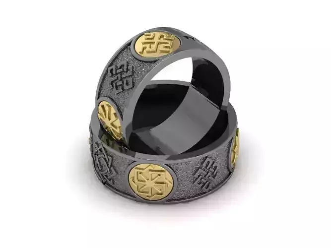 Runes celtic wedding ring