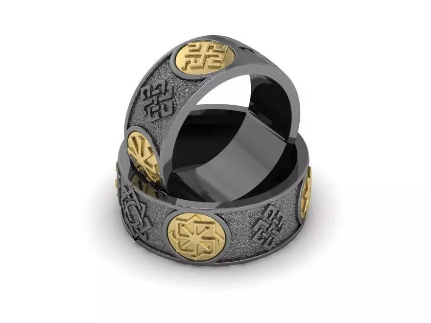 Runes celtic wedding ring 3D print model_0