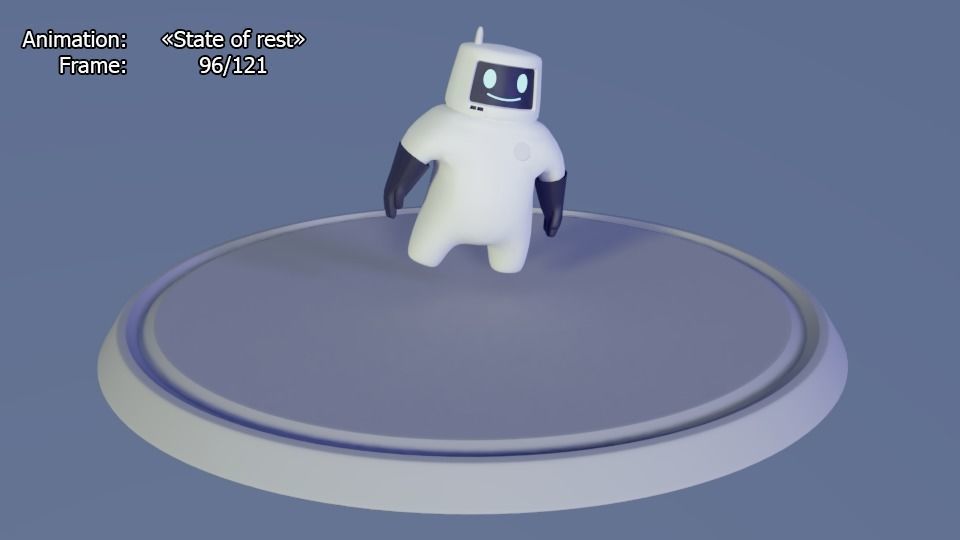 Friendly robot for games Low-poly 3D model_23