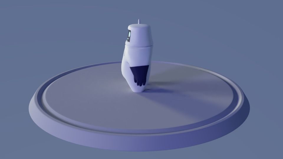 Friendly robot for games Low-poly 3D model_6