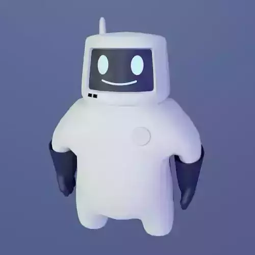 Friendly robot for games Low-poly 3D model