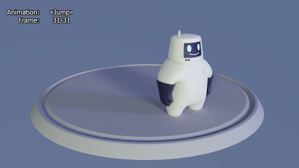 Friendly robot for games Low-poly 3D model_32