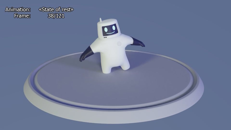 Friendly robot for games Low-poly 3D model_27