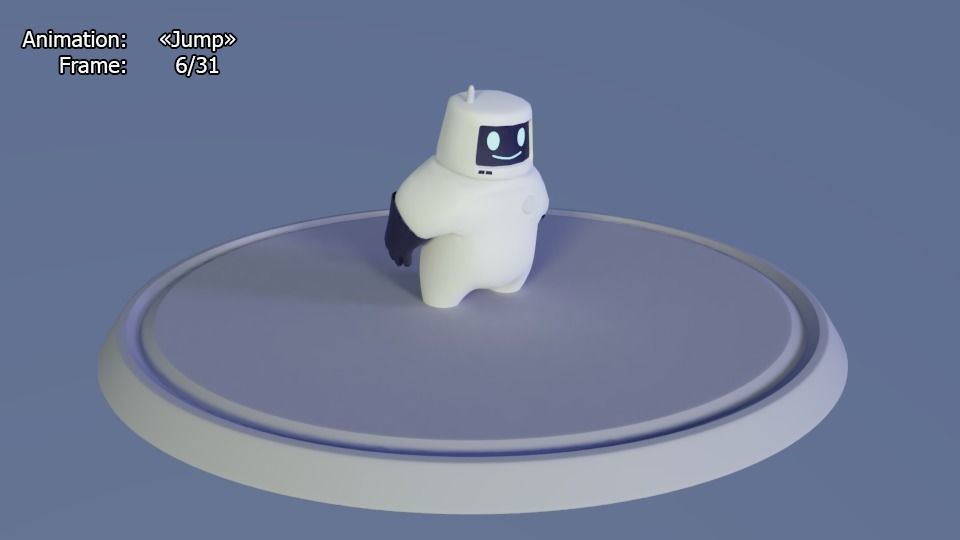 Friendly robot for games Low-poly 3D model_35