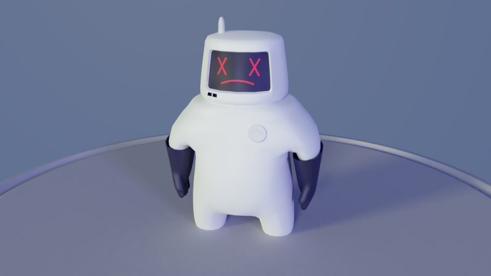 Friendly robot for games Low-poly 3D model_3