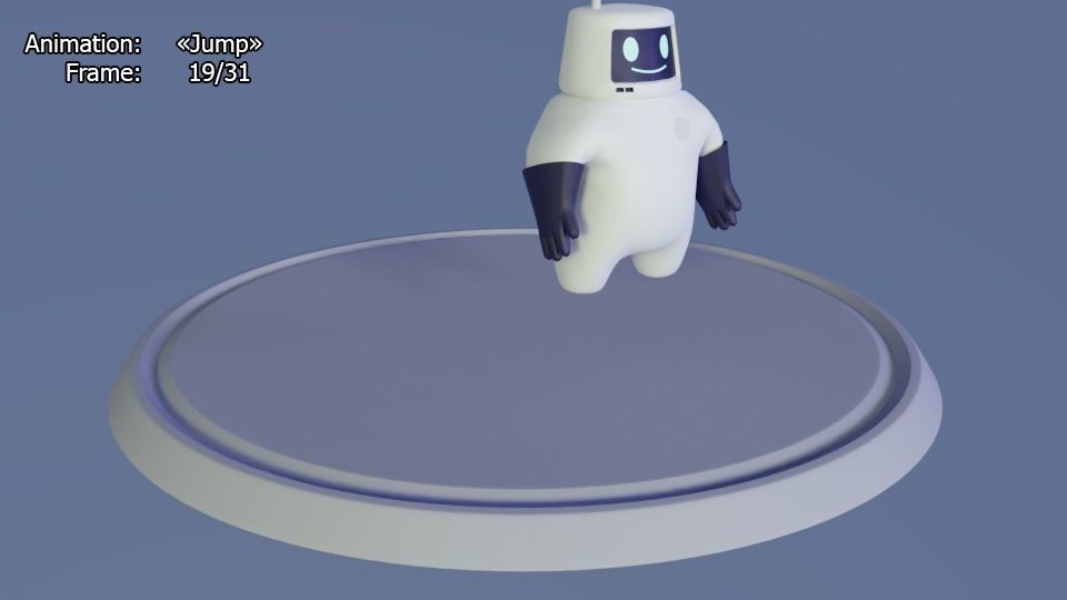 Friendly robot for games Low-poly 3D model_30