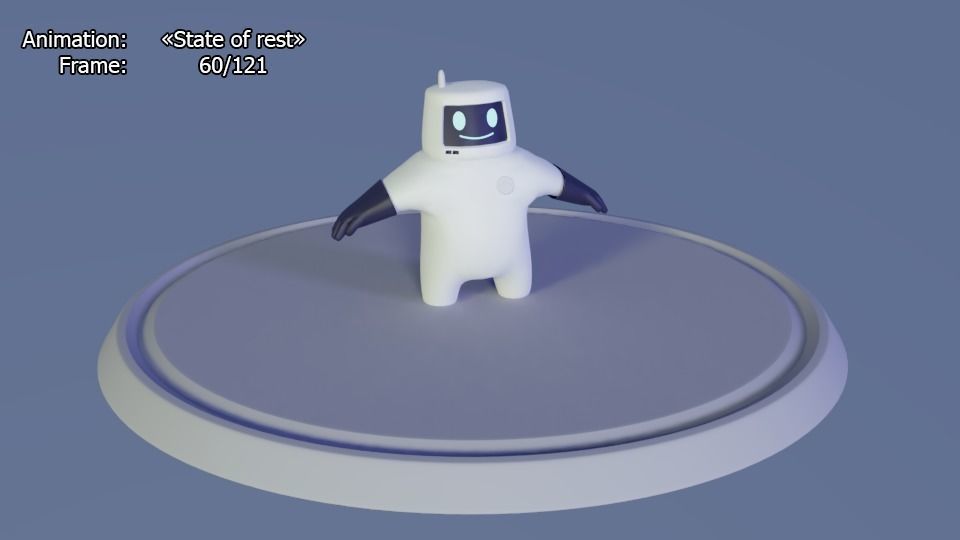 Friendly robot for games Low-poly 3D model_19