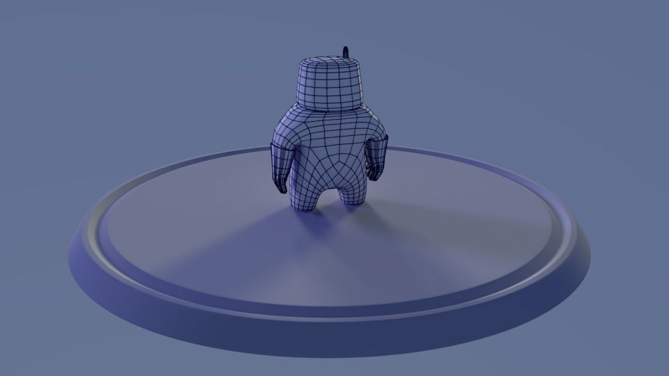 Friendly robot for games Low-poly 3D model_9