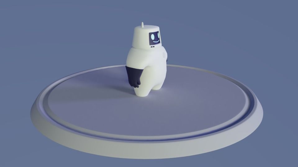 Friendly robot for games Low-poly 3D model_12