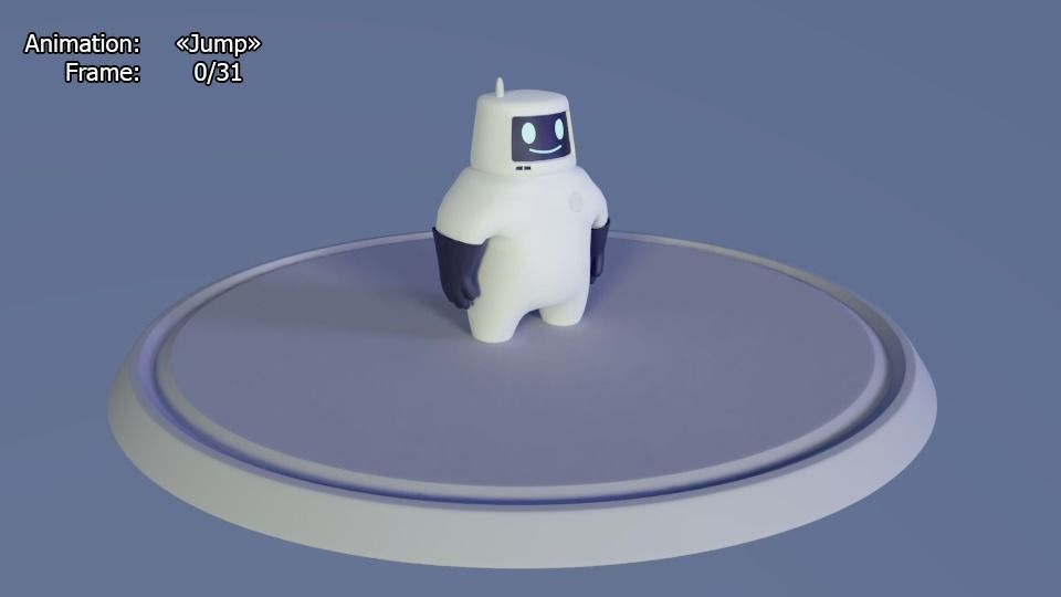 Friendly robot for games Low-poly 3D model_31