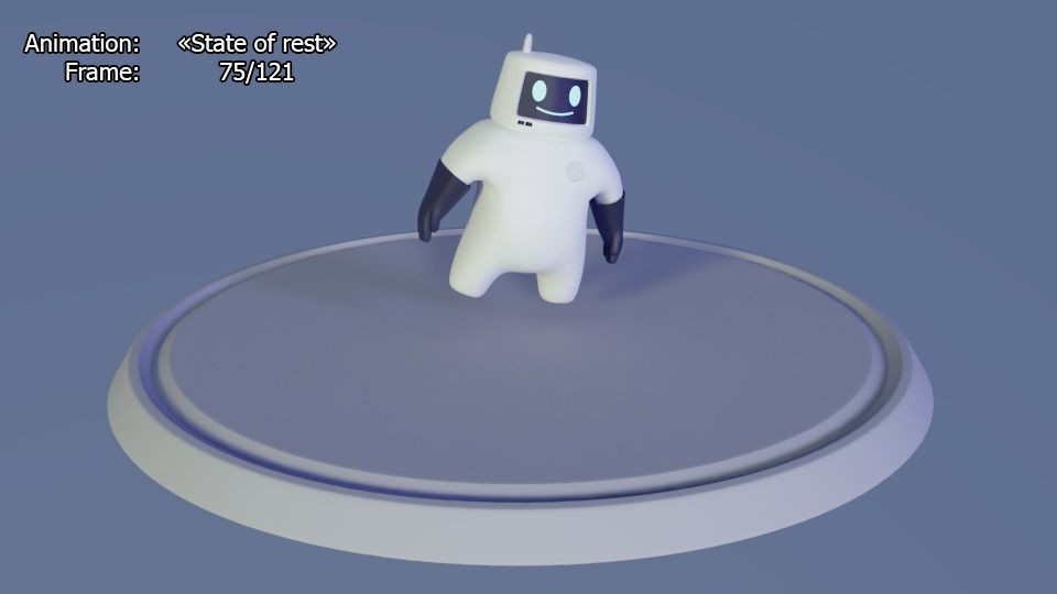 Friendly robot for games Low-poly 3D model_20