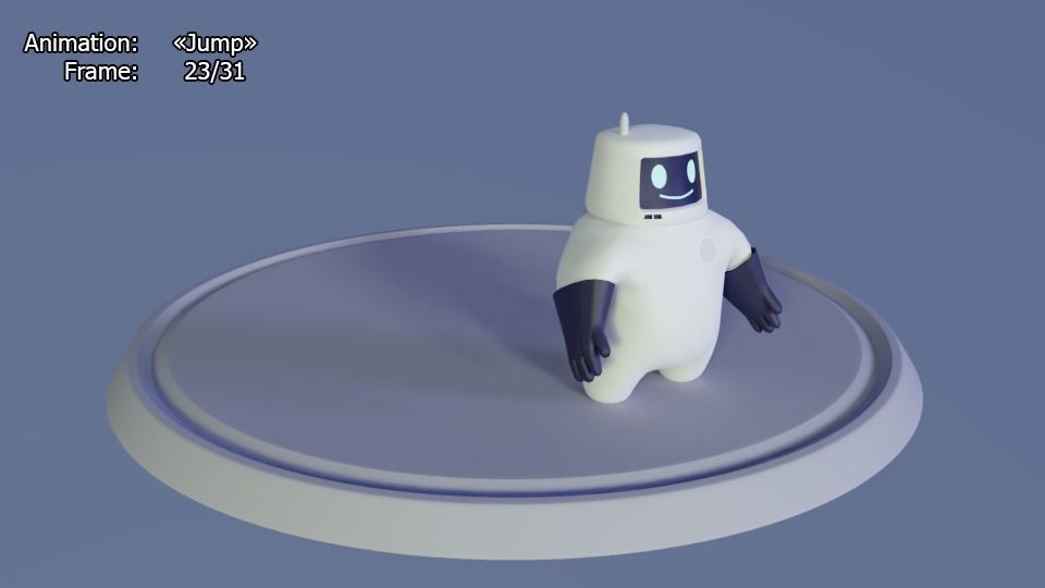 Friendly robot for games Low-poly 3D model_34