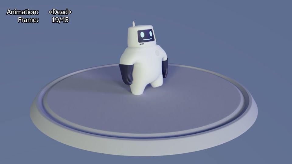 Friendly robot for games Low-poly 3D model_40