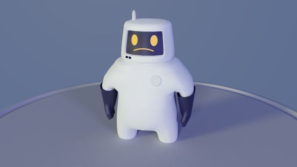 Friendly robot for games Low-poly 3D model_2
