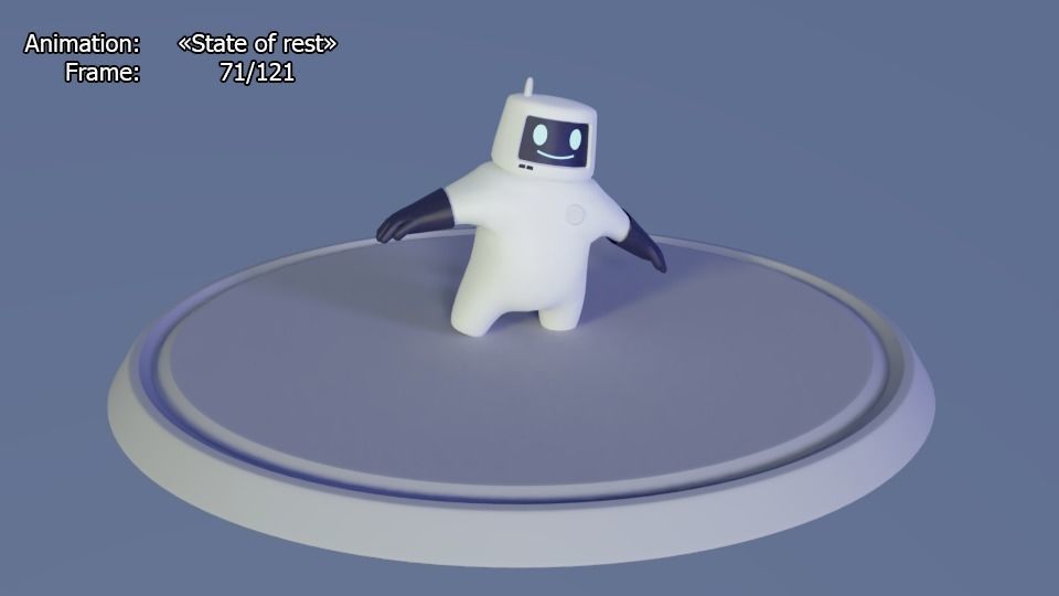 Friendly robot for games Low-poly 3D model_21