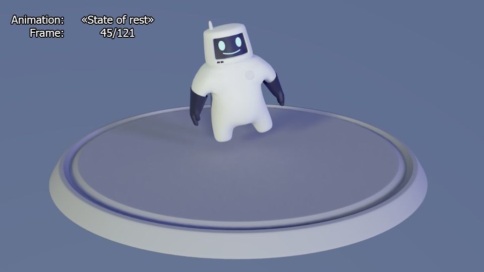 Friendly robot for games Low-poly 3D model_18