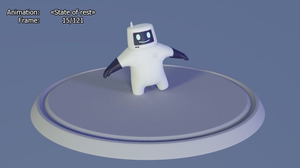 Friendly robot for games Low-poly 3D model_14