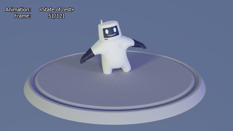 Friendly robot for games Low-poly 3D model_17