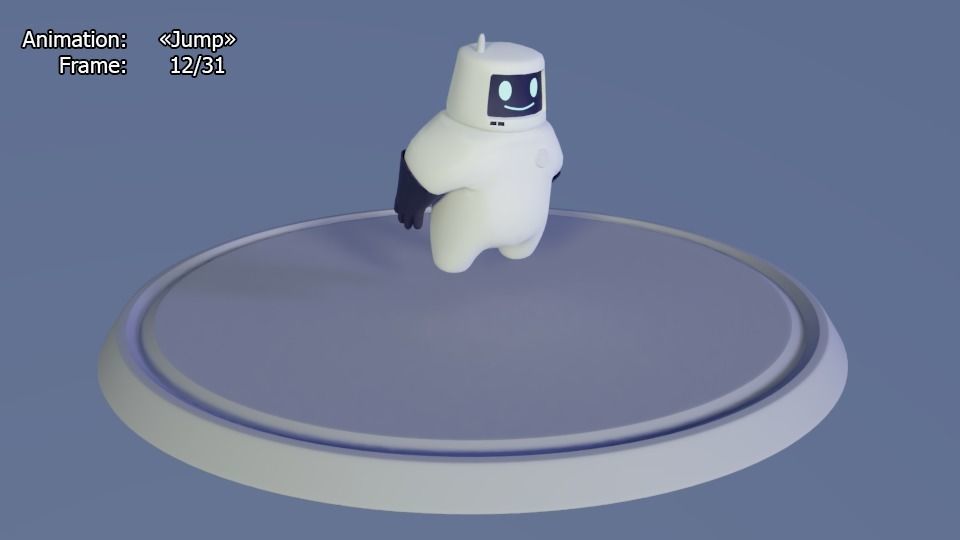 Friendly robot for games Low-poly 3D model_33