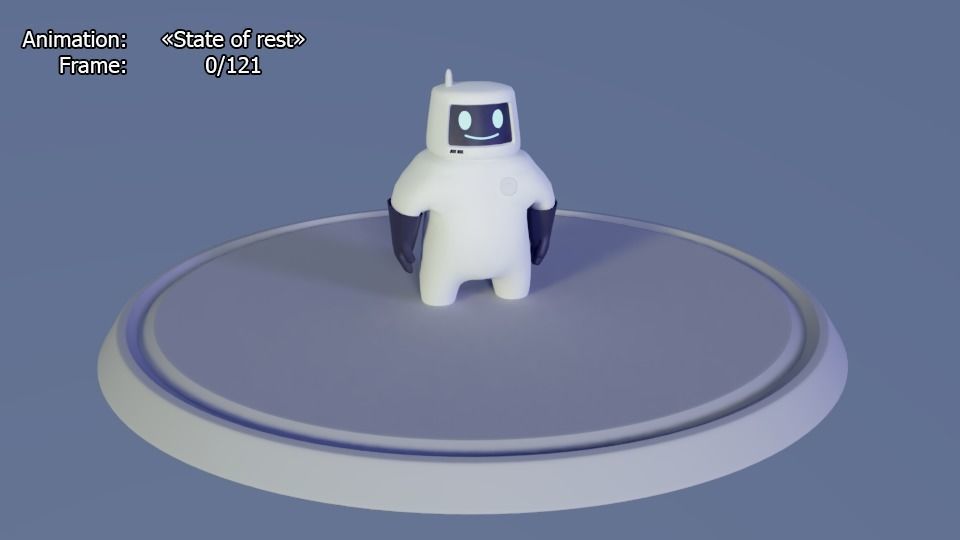 Friendly robot for games Low-poly 3D model_26