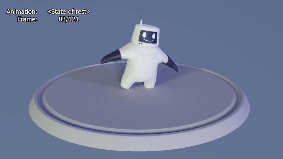 Friendly robot for games Low-poly 3D model_22