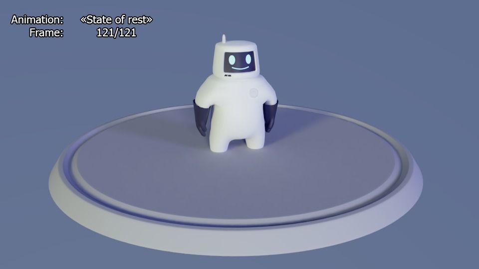 Friendly robot for games Low-poly 3D model_29