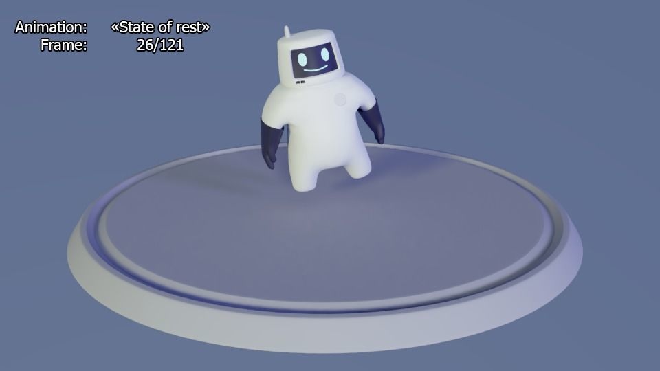 Friendly robot for games Low-poly 3D model_16