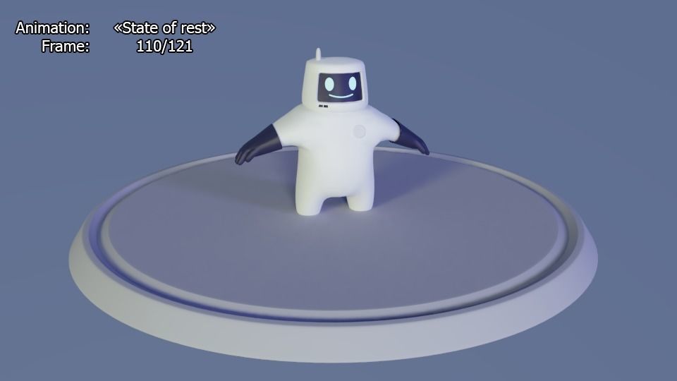 Friendly robot for games Low-poly 3D model_25