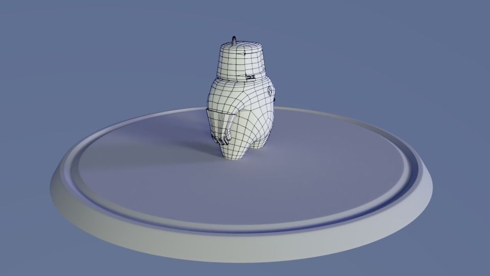 Friendly robot for games Low-poly 3D model_13