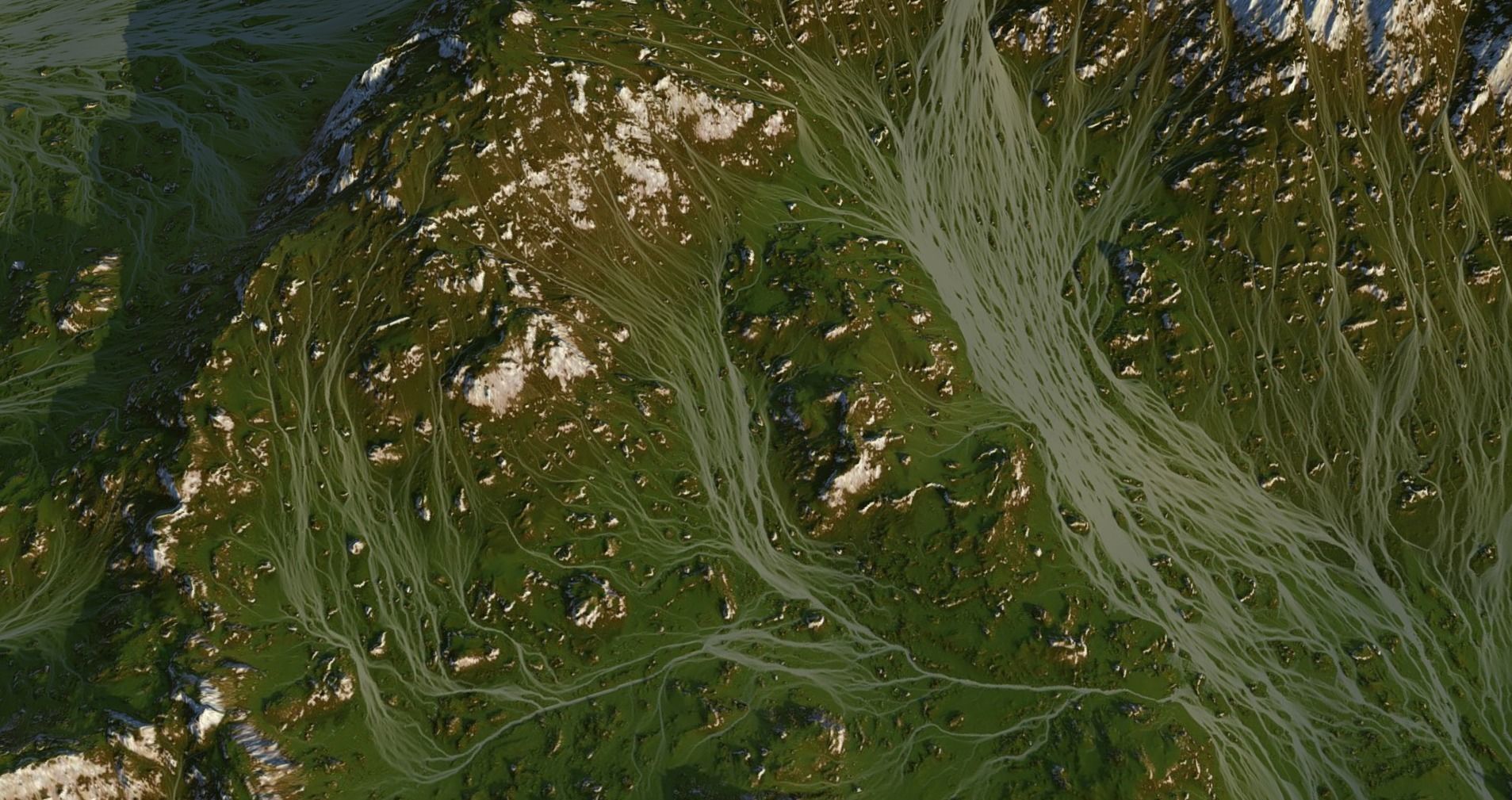 Grass mountain Low-poly 3D model_6