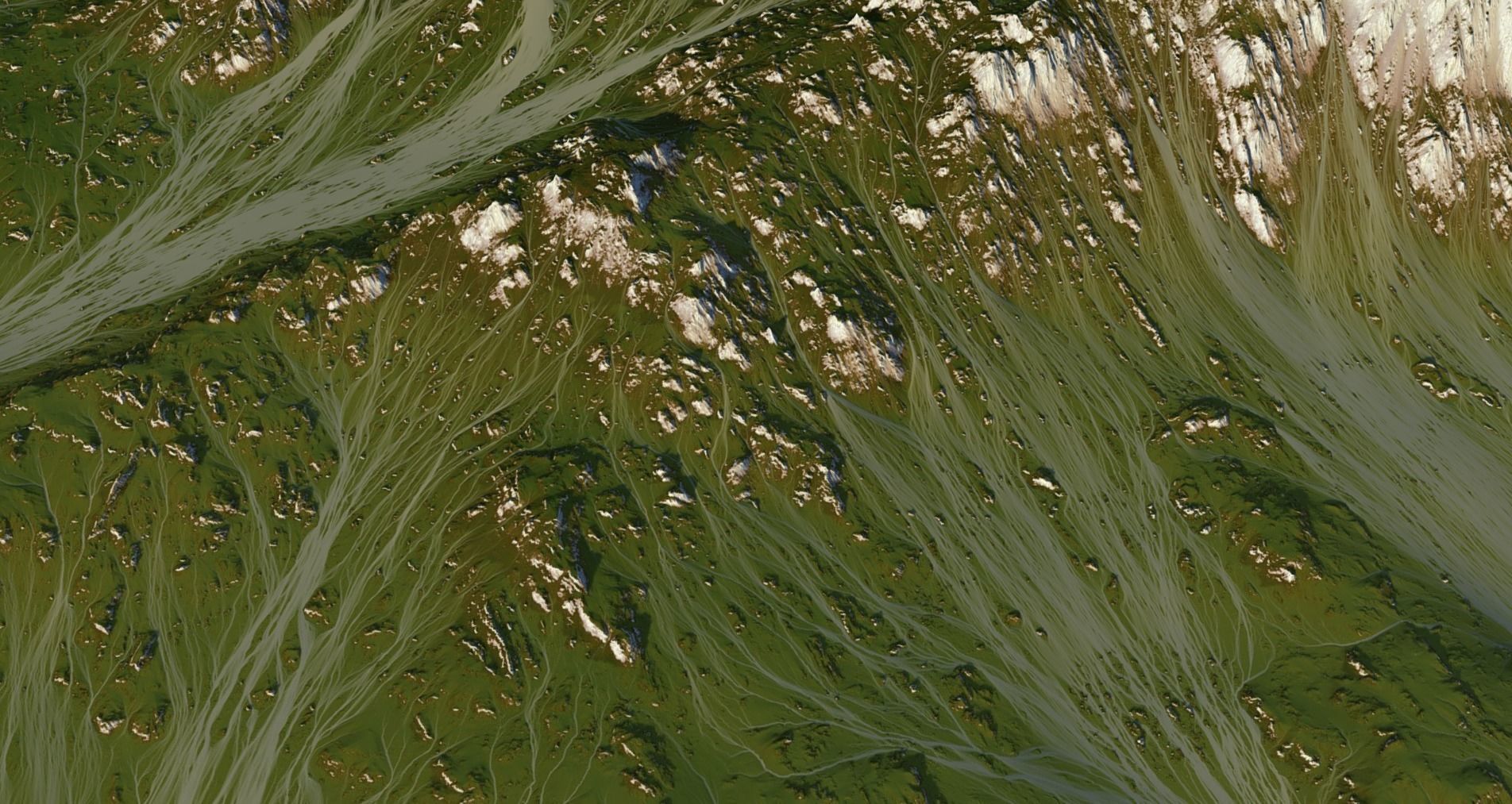 Grass mountain Low-poly 3D model_5