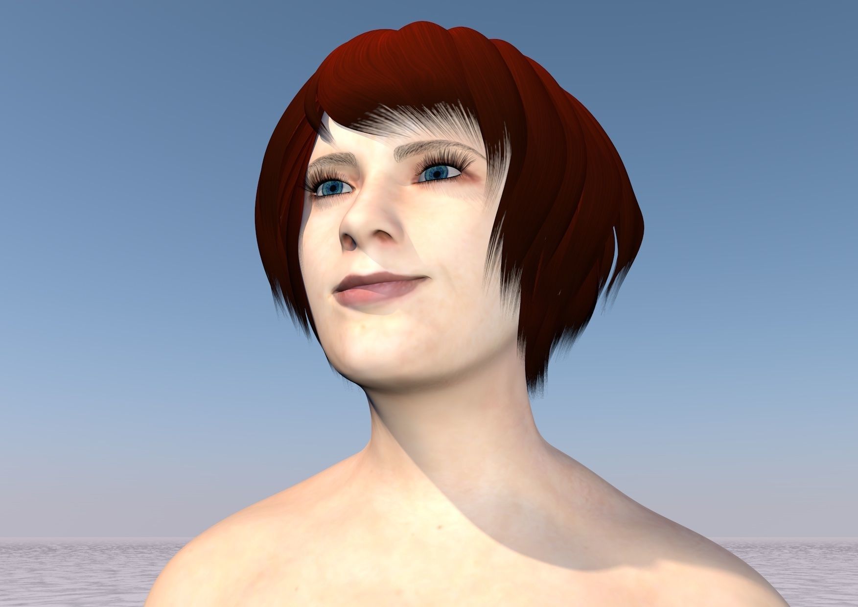 woman 3 in dress on beach Low-poly 3D model_4