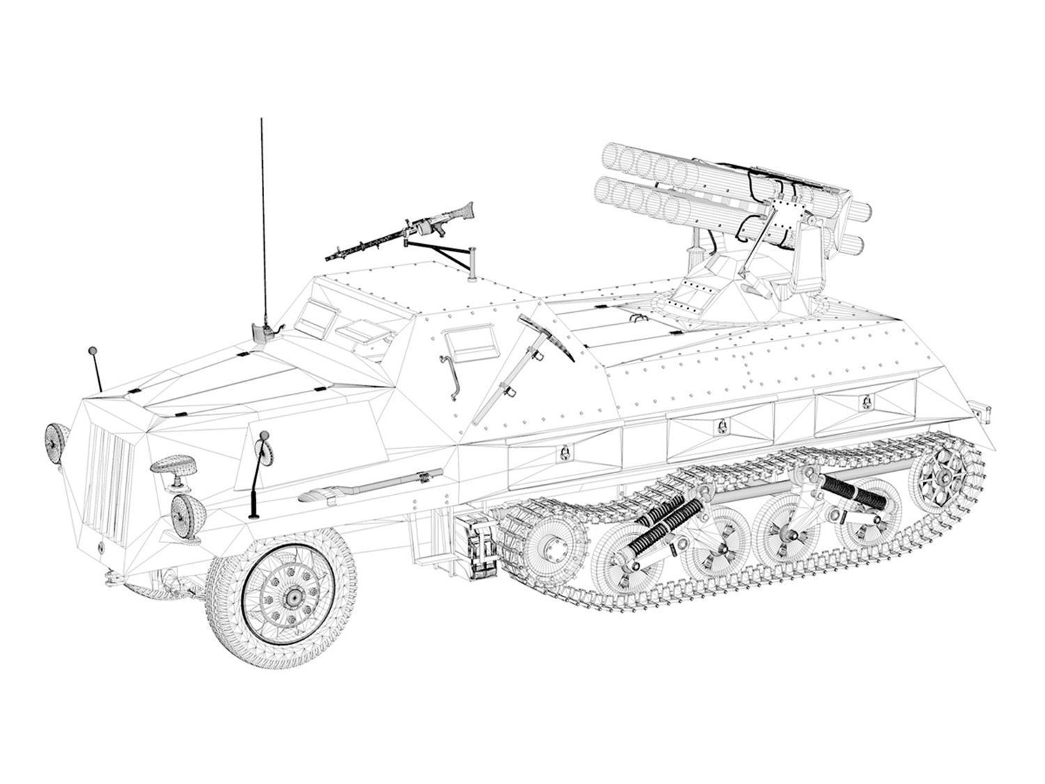 SDKFZ 4 - Panzerwerfer 42 - WA11 3D model_11