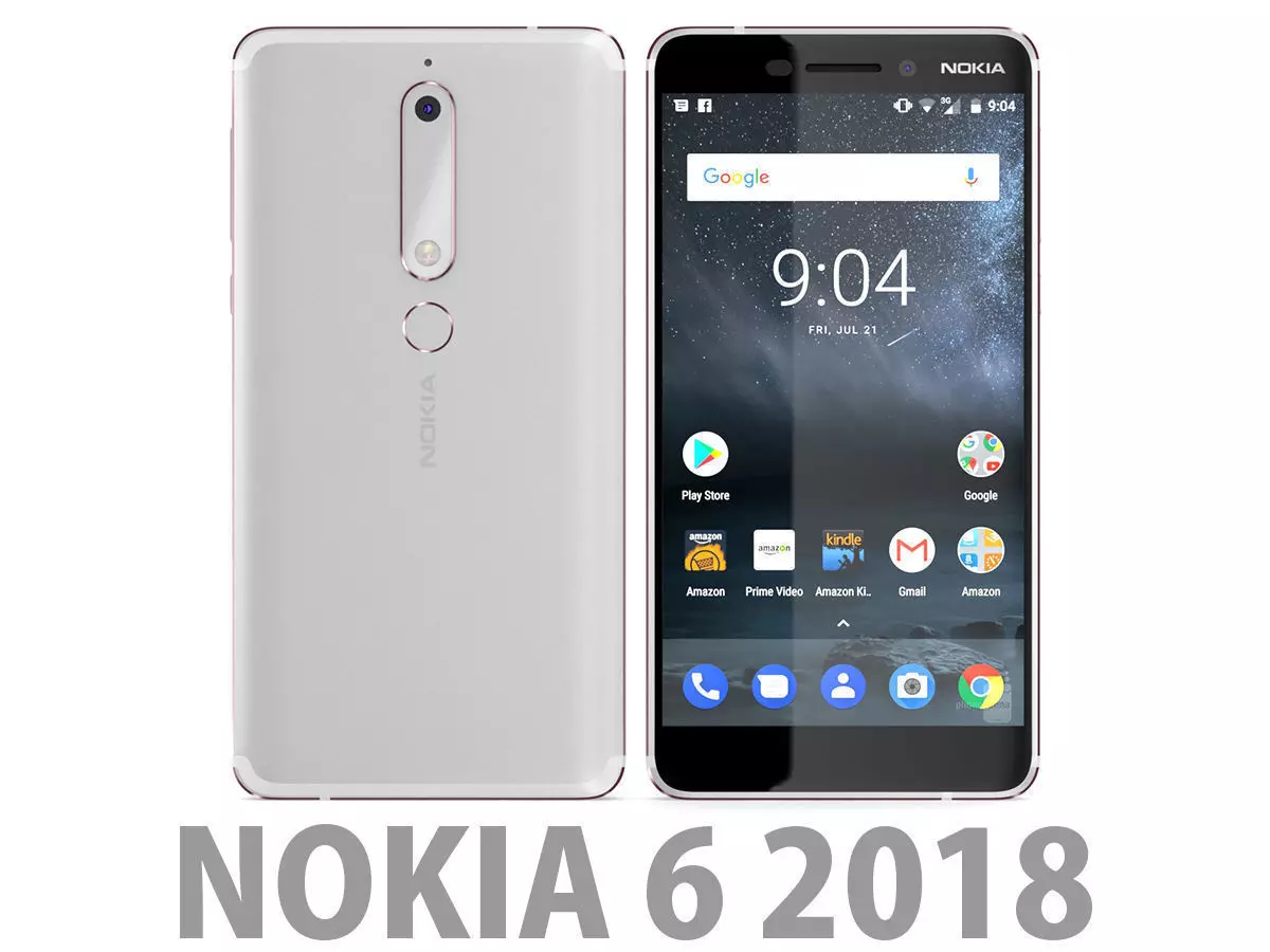 Nokia 6 2018 White 3D model_0