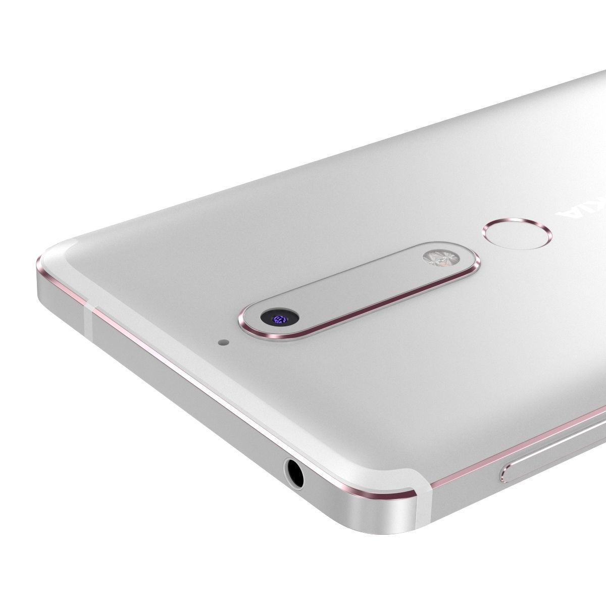 Nokia 6 2018 White 3D model_5