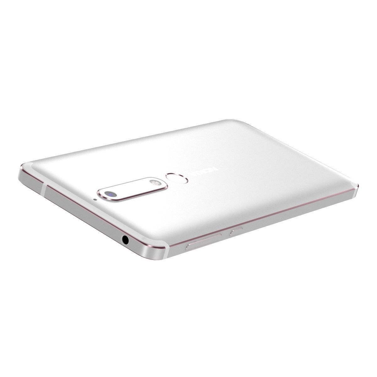 Nokia 6 2018 White 3D model_1