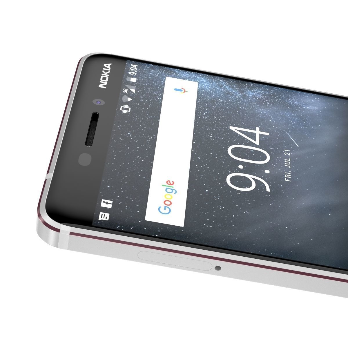 Nokia 6 2018 White 3D model_10
