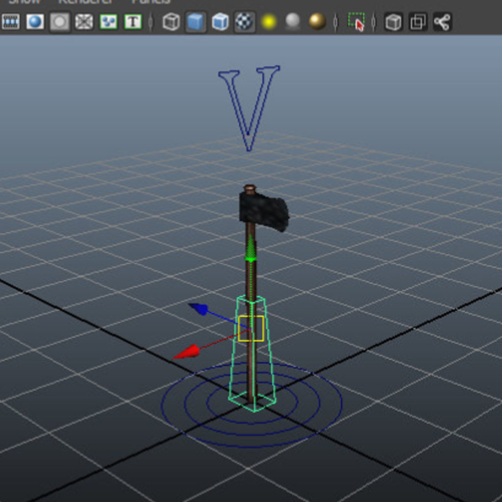 AXE- Rigged Model 3D model_13