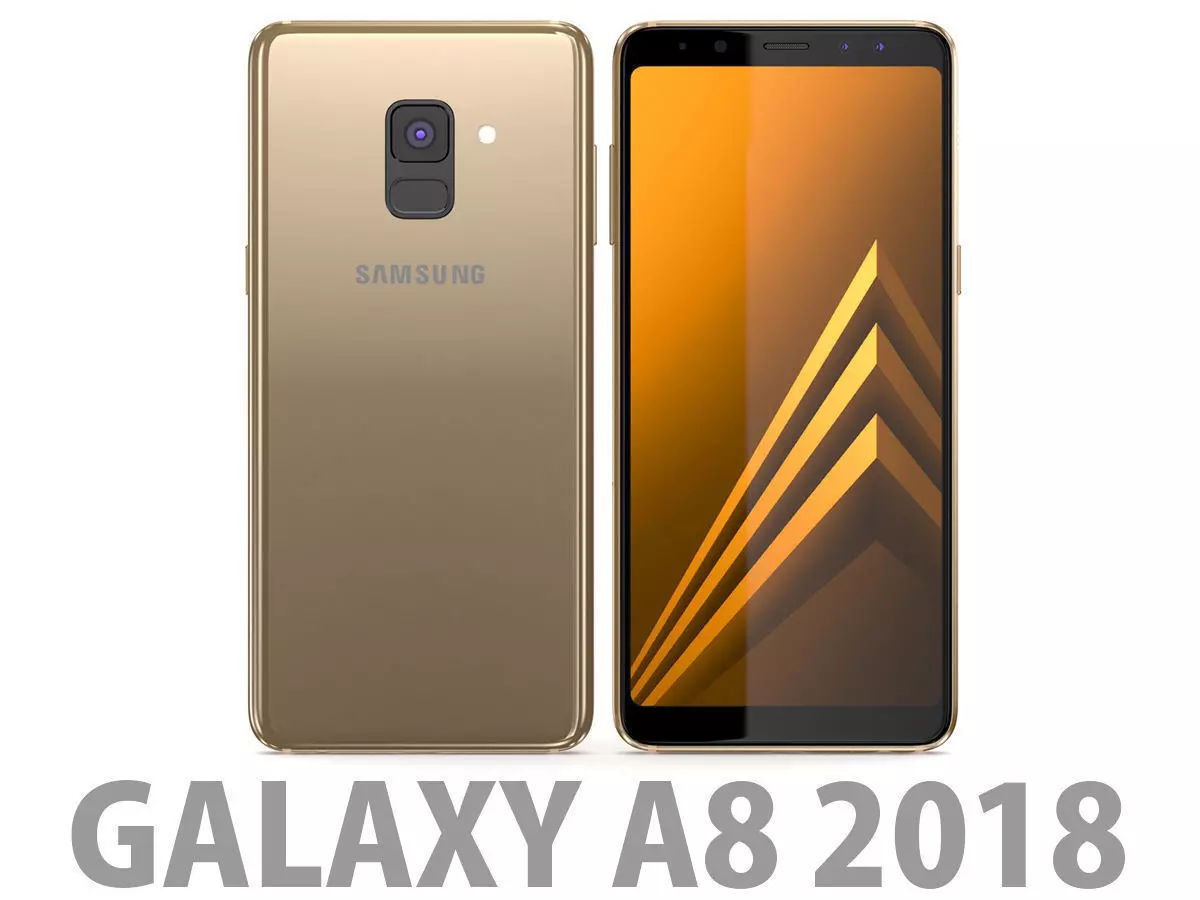 Samsung Galaxy A8 2018 Gold 3D model_0