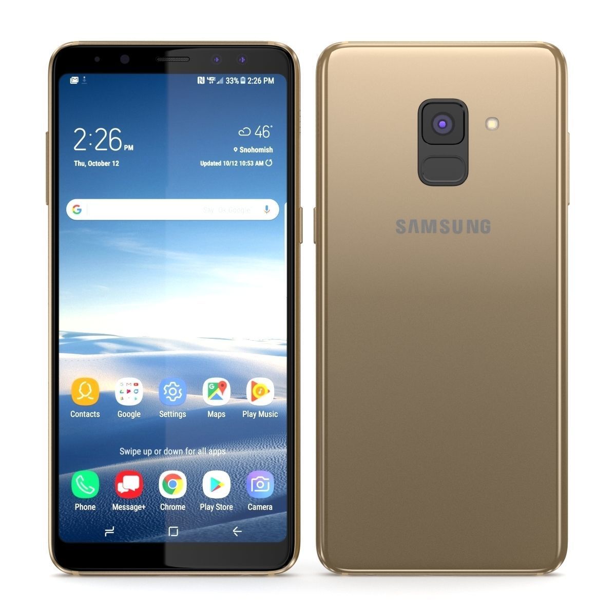 Samsung Galaxy A8 Plus 2018 Gold 3D model | CGTrader